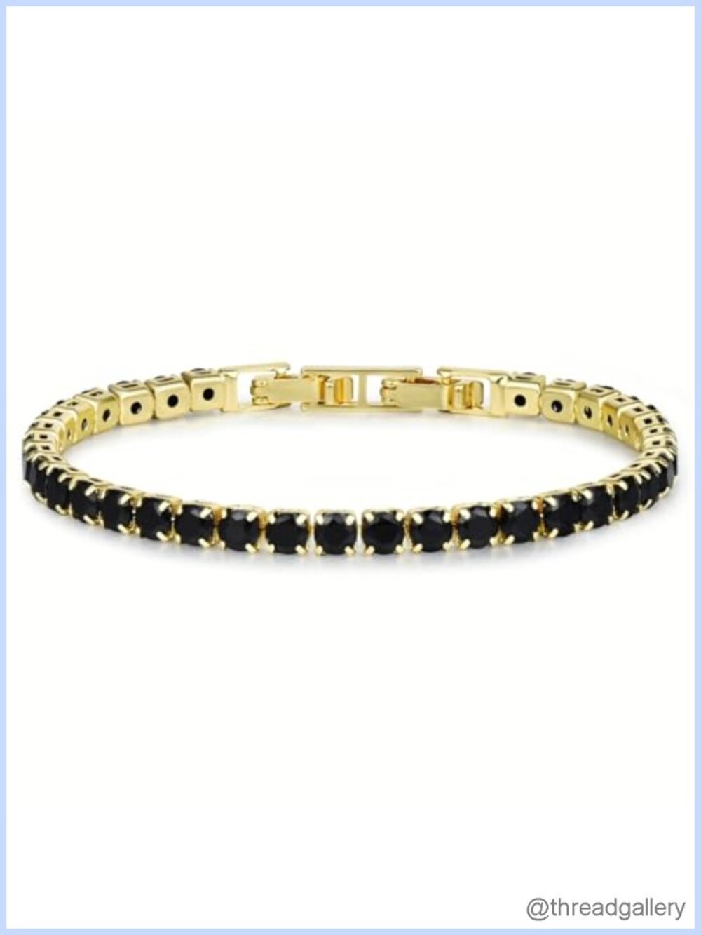 4mm Cubic Zirconia Tennis Bracelet Gold Plated Adjustable 6.6in